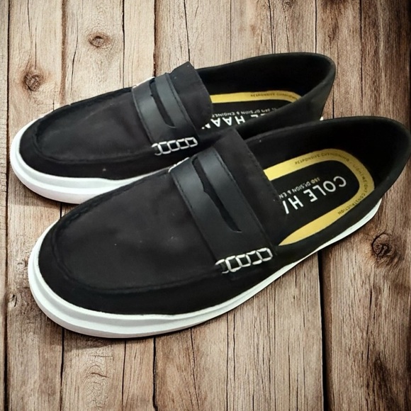 Cole Haan Grandpro Rally Canvas Penny Loafers Womens 7 B Black Flats Shoe - Picture 12 of 14